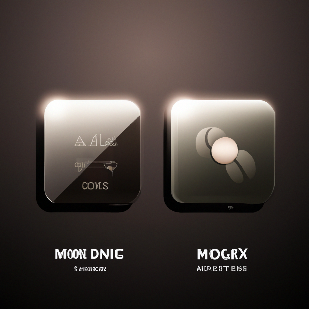 Composición UI de un modal de preferencias de cookies con estilo glassmorphism, interruptor de tema claro/oscuro y casillas de categorías